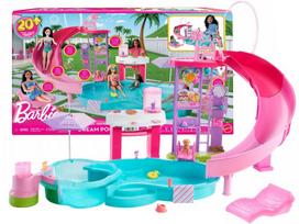 Lėlė Barbie su baseinu, čiuožykla, sūkurine vonia ir priedais