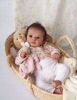 Lėlė kūdikis iš silikono, 48 cm, su audinio kūnu