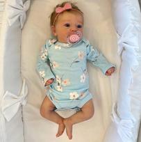 Lėlė reborn, mergaitė, 48 cm, panaši į tikrą kūdikį