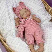 Lėlė Reborn, 45 cm, su miego drabužėliais, čiulptuku ir buteliuku