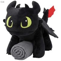 Pliušinis žaislas Pagalvė Toothless, 60 cm, su 150x100 cm užklotu