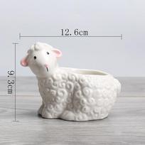 Horticultural Creative Sheep Succulent Flower Pot, European Style Office Desktop Balcony Green Plant Ceramic Small Flower Pot Sheep length 12.6cm height 9.3cm