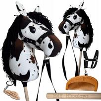 Medinis hobio arkliukas HOBBY HORSE A3, didelis, su graviravimu, kantarais ir pavadžiais
