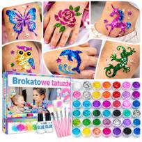 Blizgučių tatuiruočių trafaretų rinkinys