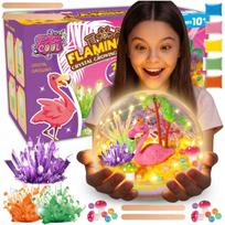 Naktinė lemputė vaikams LED Flamingo ir kinetinio smėlio kristalų rinkinys