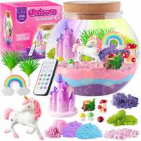 Vaikiška LED naktinė lempa „Unicorn Magic“ su terariumu, 13 spalvų