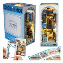 3D medinis miniatiūrinis dėlionės rinkinys su apšvietimu „Greek Wooden Street“