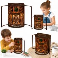 3D medinė knygų lentyna, miniatiūrinė bibliotekos modeliavimo rinkinys