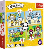 Dėlionė 4 viename Trefl 34372, katės, 3+ m., 12, 15, 20, 24 dalys
