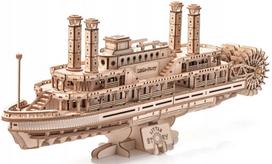 Medinė 3D laivo dėlionė – garlaivio modelis dovanai