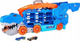 HOT WHEELS T-REX sunkvežimis su 2 viename lenktynių trasa ir 2 automobiliais