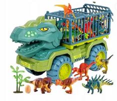 Didelių dinozaurų sunkvežimis transporteris T-Rex su 15 dinozaurų figūrėlių