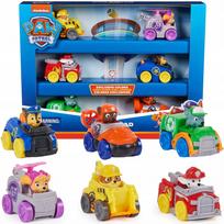 Žaislų rinkinys: 6 PAW Patrol šuniukų figūrėlės su transporto priemonėmis (Chase, Marshall, Skye)