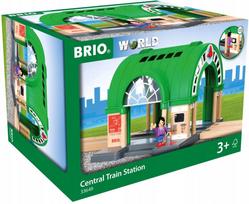 Medinė BRIO World centrinė traukinių stotis su bilietų aparatu