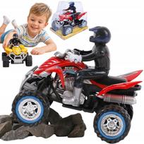 Žaislinis keturratis motociklas, 24 cm, su šviesomis, garsu ir inercine pavara