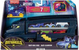 Automobilio vilkikas FISHER PRICE BATMAN BATWHEELS BAT-BIG RIG su mašina