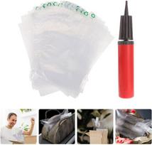 Operitacx 50 skaidrių plastikinių pripučiamų oro pakavimo maišelių rinkinys, oro pagalvės buferiniai maišeliai su rankiniu siurbliu, tušti užpildymo padėklai trapiems siuntimams ir pakavimui (15 x 25 cm)