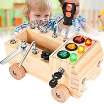 Medinis Montessori automobilio konstruktorius su varžtais, nuo 3 metų