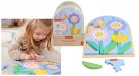Medinė dėlionė Fisher Price Flowers MATTEL HXT97