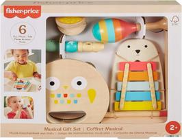 Medinis muzikos žaislų rinkinys FISHER PRICE: lėkštės, marakai