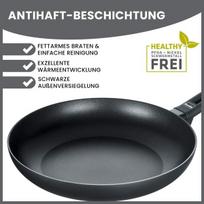 Berndes 011317 28 cm aliumininė indukcinė keptuvė, tinkama visoms viryklėms ir indukcijai, nelipni danga, lieto aliuminio keptuvė, tinkama indukcinėms viryklėms, nelimpantys indai, aliuminis, juoda