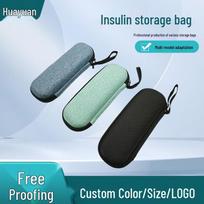 Foldable Insulin Cooler Bag with Medicine Ice Pack Black