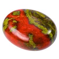 Certified Dragon Bloodstone Crystal Palm Pebbles Stones for Anxiety Stress Relief Massage - AAA Grade Original Healing Gemstone Agate Palm Stone red