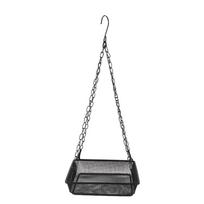 Carbon Steel Mesh Platform Bird Feeder Black Bird Feeding Platform Bird Feeding Tray  Backyard Square white