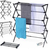 Vilde metalinė juoda vertikali ištraukiama skalbinių džiovykla 47-78x94 cm