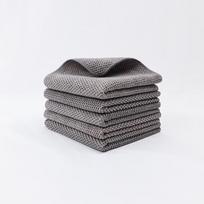 5Pcs Microfiber Cleaning Cloth Thick Super Absorbent Dish Towel Non Stick Oil Kitchen Washcloth Wiping Rugs type2(5pcs, 30x30cm) chaki