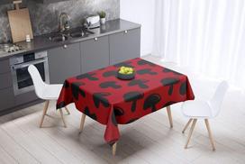 Bonamaison virtuvės dekoratyvinė staltiesė raudona juoda 140 x 140 cm - sukurta ir pagaminta Turkijoje