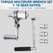 Torsion Multiplier Wrench with 3 Sockets 1:16 Ratio 680NM 1/2 Inch Drive Heavy Duty Lug Nut Remover for Truck Trailer Car Tire Repair white