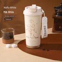 Lily 316 Stainless Steel Water Cup for Girls - Stylish, Custom Straw, Portable, Simple, Large Capacity Coffee Cup 500ml platina