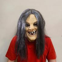 2026 Raganos Kaukė Klasikinis Moteriškas Vaiduoklio Kostiumas Piktos Raganos Latekso Juodi Plaukai Vaiduoklio Galvos Apdangalas Helovino Išdaigų Šventė Green-faced female ghost black