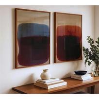 2 paveikslų rinkinys Japandi sienos menas Minimalistinis abstraktus diptikas Meniniai darbai Žemės spalvų laukas Dekoras Drobės spaudiniai Namų svetainės dekoras 70X120CM No Framed black