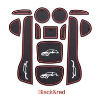 Rubber Door Groove Mat for Nissan Juke F15 Qazana 2011~2017 Cushion Gate Storage Slot Coaster Dust-proof Car Inner Sticker raudona