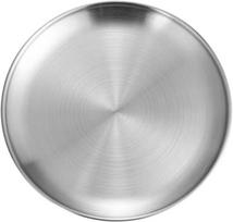 Tomotato nerūdijančio plieno lėkštė, 30 cm apvali metalinė vakarienės lėkštė, daugkartinio naudojimo desertinė lėkštė virtuvei, stovyklavimui, iškylai, galima plauti indaplovėje