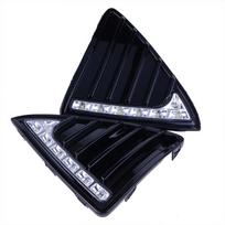 LED DRL dienos žibintas, atsparus vandeniui priekinio buferio rūko žibinto grotelės, tinkamas Ford Focus 3 MK3 2012–2015 m. automobilių priedai Bumper DRL black
