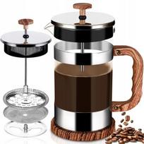 Kavos virimo aparatas French Press 1000 ml stiklas, plieninis filtras, kavos ir arbatos presas