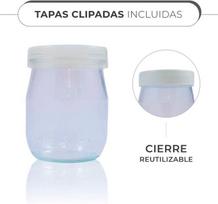 Stiklinis jogurto gaminimo indas su dangteliais, 12 vnt., 143 ml, skirtas jogurto gaminimo aparatams, 148 ml tortų indelis, skirtas Moulinex, Lid, Severin, Brew ir jogurto gaminimo aparatams, baltas dangtelis