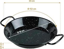 Menax - Paella keptuvė mini - emaliuotas vitrifikuotas plienas, nepridegantis paviršius - rinkinys 6 - skersmuo 16 centimetrų - 1 porcija