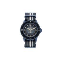 SWATCH Unisex 42,3 mm mėlynas laikrodis SO35A100 SO35A100 Blue Dial black