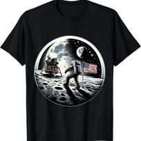 Moonwalk Moon Landing Graphic T-Shirt XXXXXL juoda
