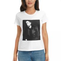Women TShirt Eminem 2 Summer Short Sleeve Tees Round Neck Cotton T Shirts Clothes Tops Streetwear 4XL black