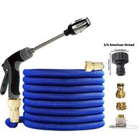 High-Pressure Garden Hose and Car Wash Water Gun for Lawn and RV Cleaning Original 2.5m Extends to 7.5m (25FT) tamsiai žalia spalva
