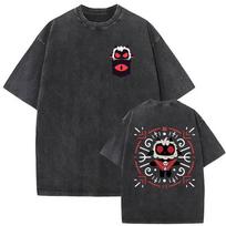 Funny Cute Cult of The Lamb Game Player T Shirts Men Women Oversized Vintage Washed High Quality Cotton T-shirt Y2k Streetwear 3XL įvairiaspalvis