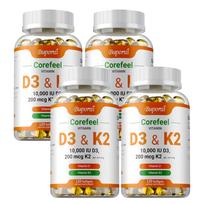 Didelės koncentracijos vitamino D3 ir K2 minkštos kapsulės: Palaiko kalcio absorbciją, kaulų sveikatą ir imuninę funkciją 120*4