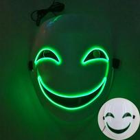 Rave Party LED šviečiančios besišypsančio veido kaukės Suaugusiems Helovino Cosplay Kostiumas Siaubo Šviečiančios Kaukės Vaiduoklių Namo Rekvizitas green