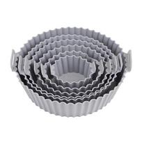 6Pcs Cake Mold Air Fryer Accessories Silica Gel Air Fryer Lined Basket pilka