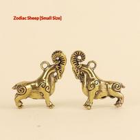 Chinese Zodiac Goat Sculpture Sheep Figurine Brass Animal Statue Desktop Ornament Wealth Fengshui For Home Decor one size beige